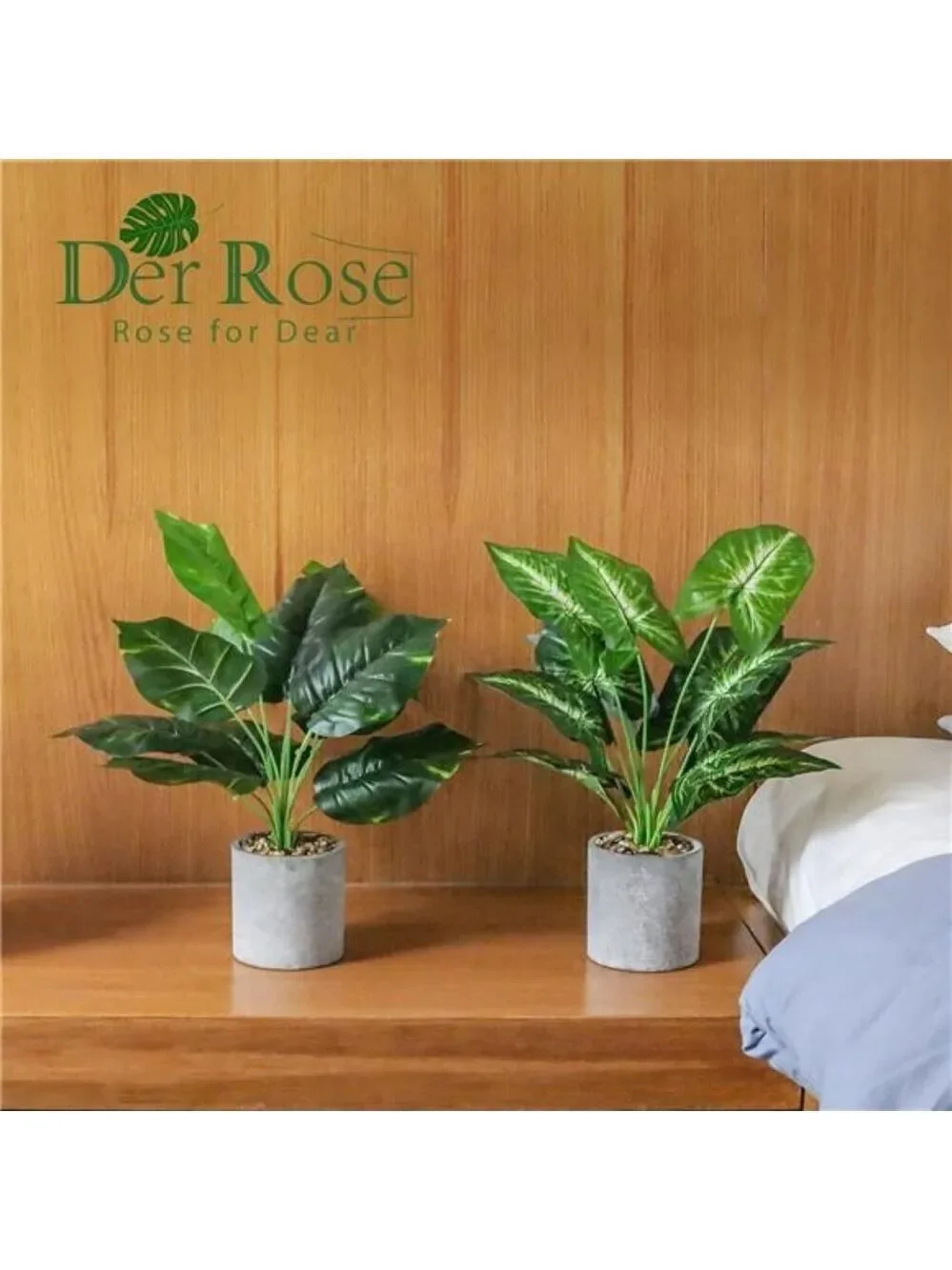Fake Potted Plants 2 Pack Artificial Greenery Indoor Home Office Desk Decor